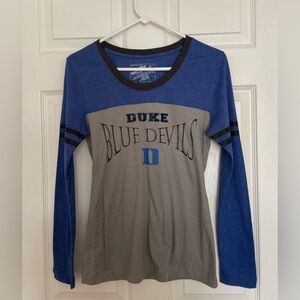 Duke Blue Devils long sleeve blue, gray and black shirt, never worn